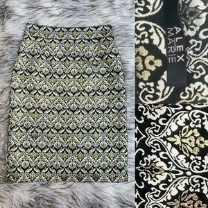 ALEX MARIE damask pencil skirt